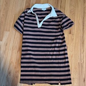 Evereve Striped Polo Dress with Collar